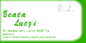 beata luczi business card